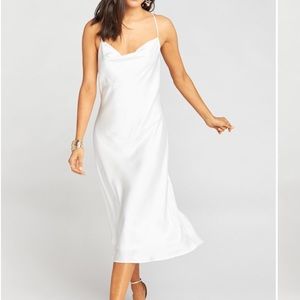Ivory Luxe Satin Verona Cowl Dress